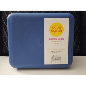 Dark Blue Sun Squad Bento Box 2 Compartments - Small Plastic Lunch Box No Strap!